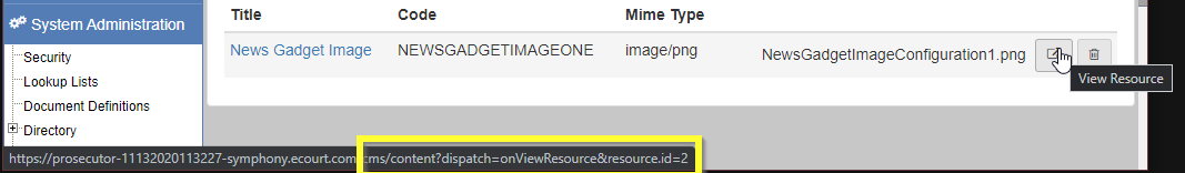 Static Resource page for news gadget configuration with image resource 2