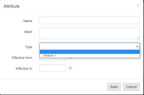 Directory Attributes Add form