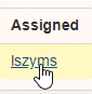 A username link in the Assigned column