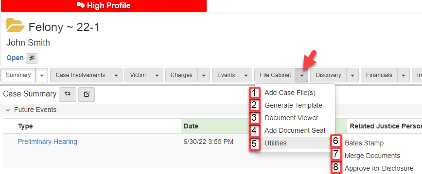 File Cabinet Dropdown Actions Numbered Image