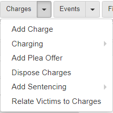 charges dropdown menu