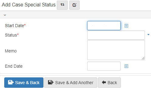 add case special status form