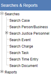 Left navigation Searches section