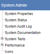 Left navigation System Administration section