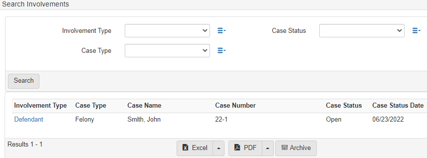 search involvements form