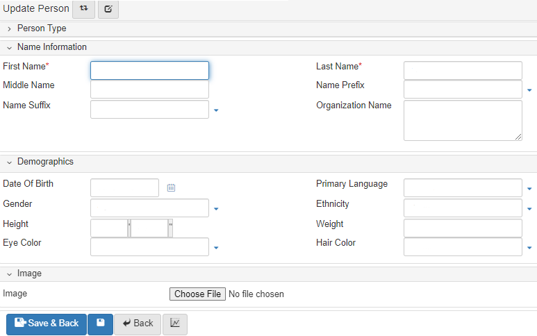 Update person form