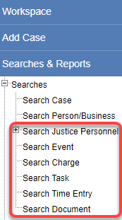 Search Justice Personnel Caseload Link Left Nav.