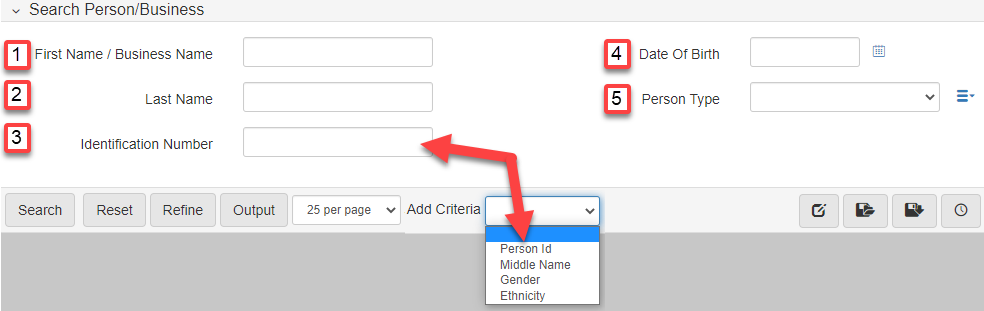 Search Person Business Parameters Guide