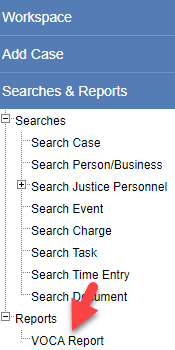 VOCA Report link left nav