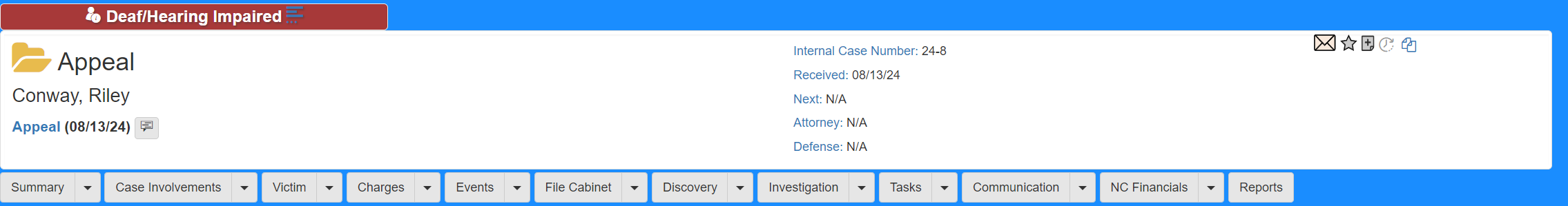 A Person attribute before the Case Header