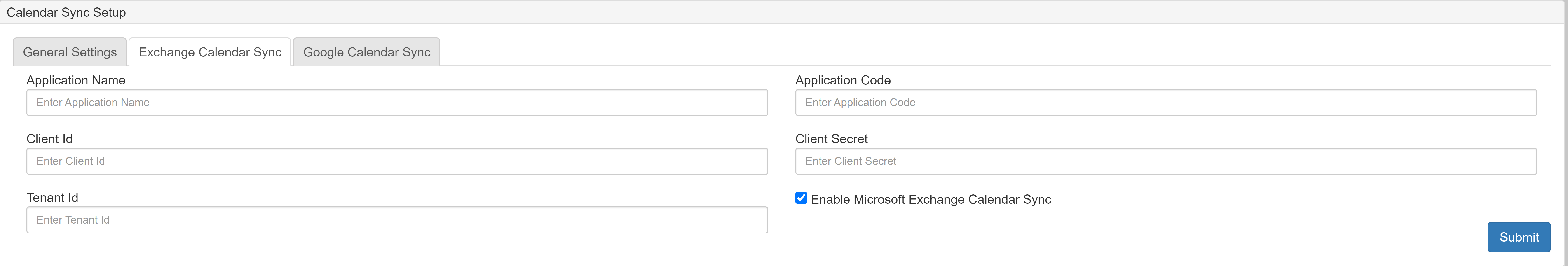 Microsoft Exchange setup