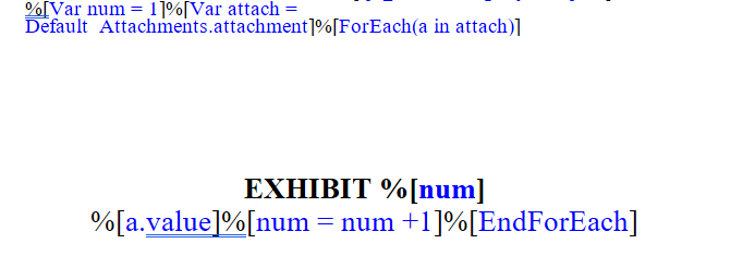 Attachment section of default complaint template