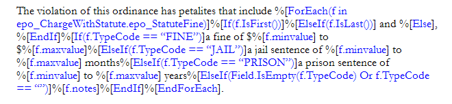 Penalties section of default offer letter template