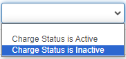 Charge Status is Inactive emphasized in the Charge Status dropdown