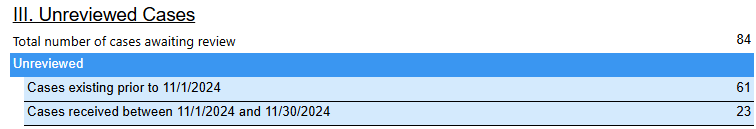 The Unreviewed Cases section of the Race-blind Charging report