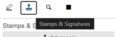 The Stamps & Signatures button