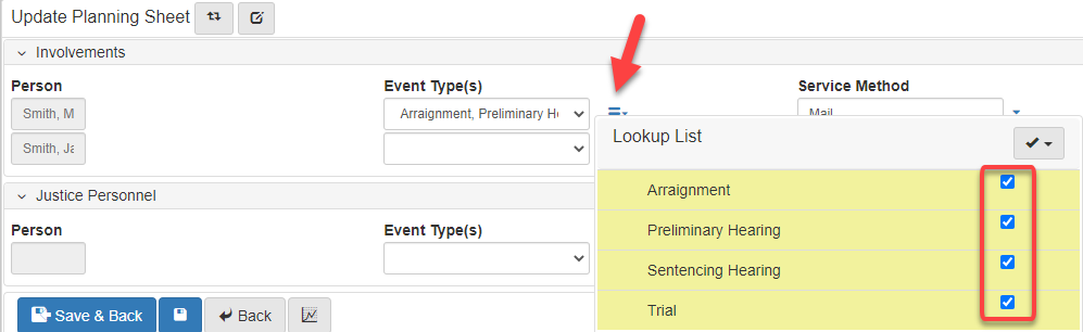 Update Planning Sheet