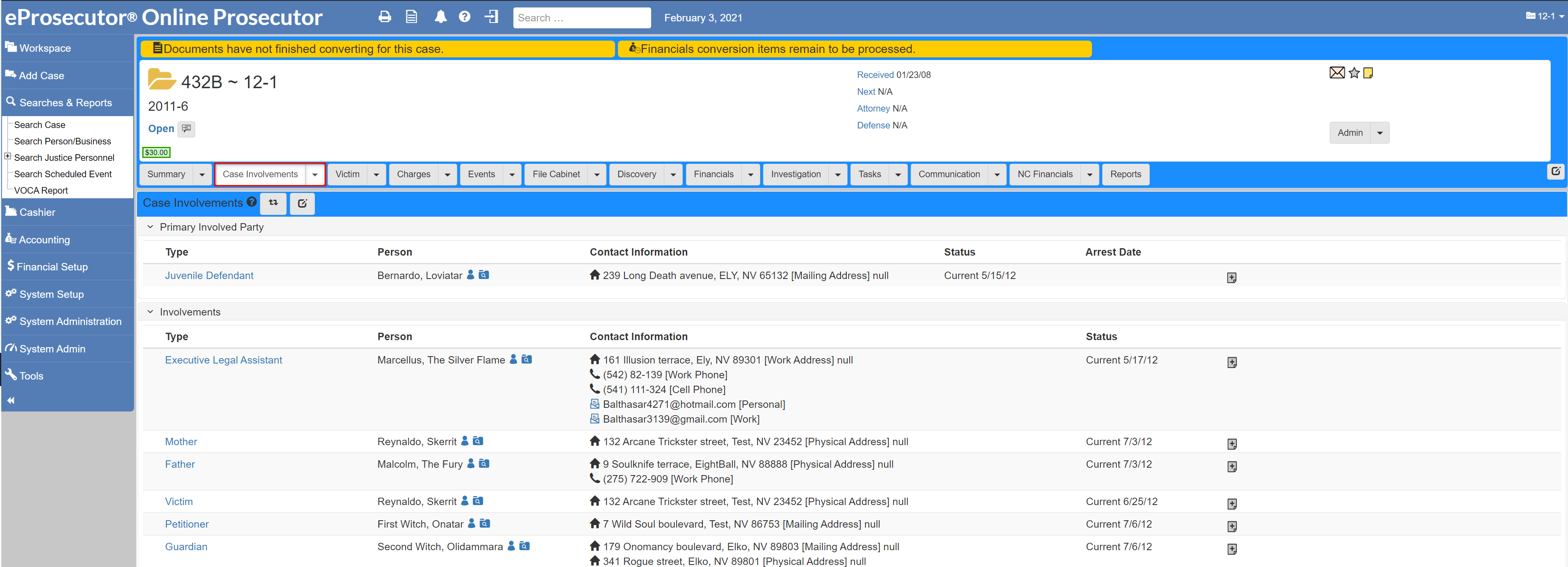 Case Involvements