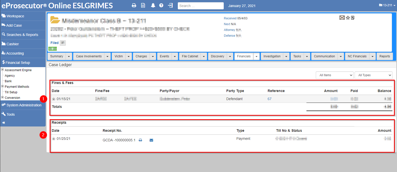 Case ledger