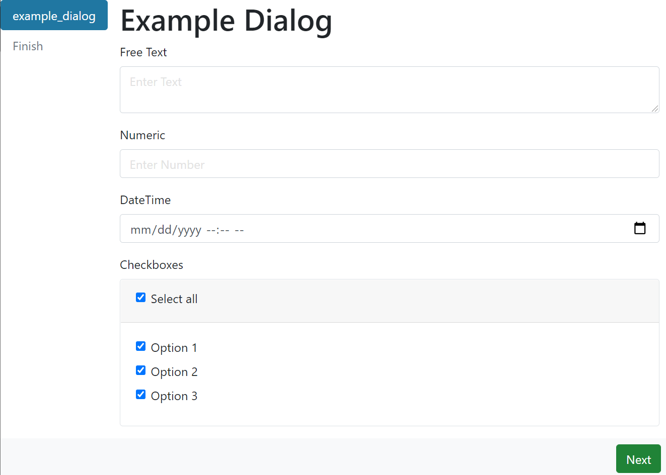 File Cabinet Generate Template Dialog