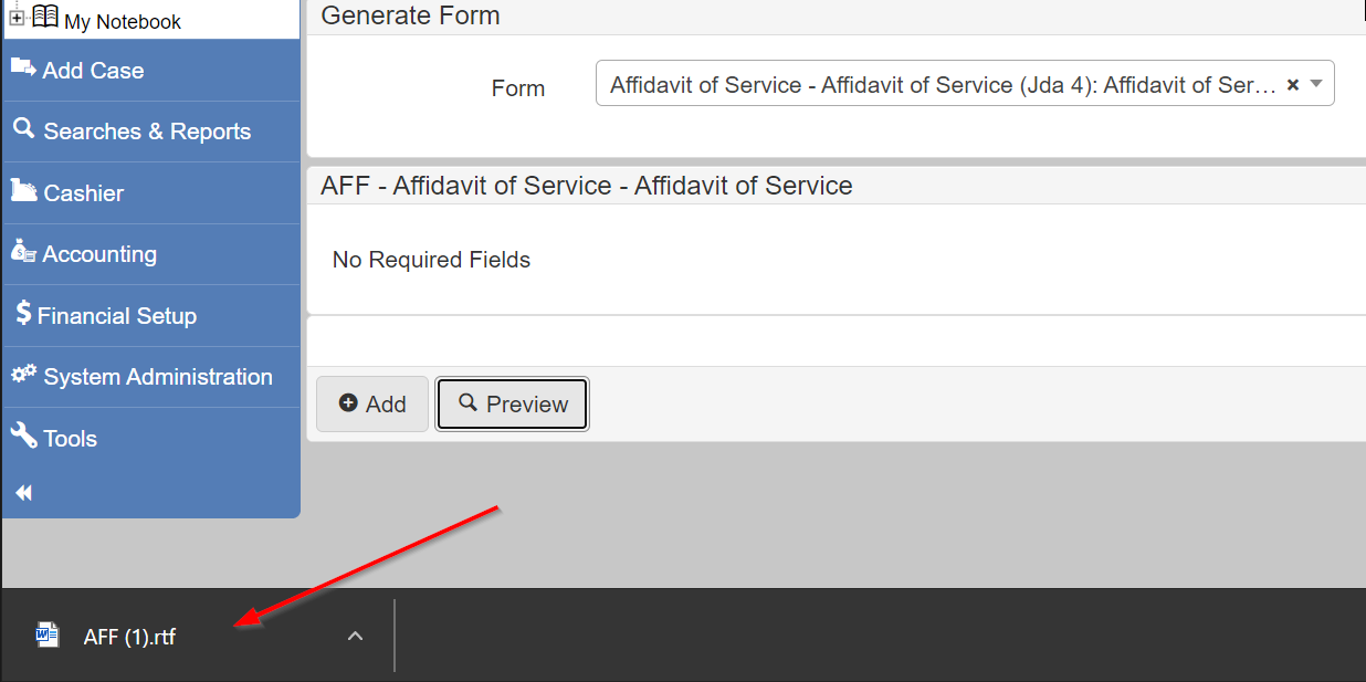 File Cabinet Generate Template Preview