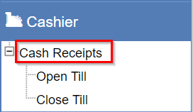 Cash Receipts Navigation