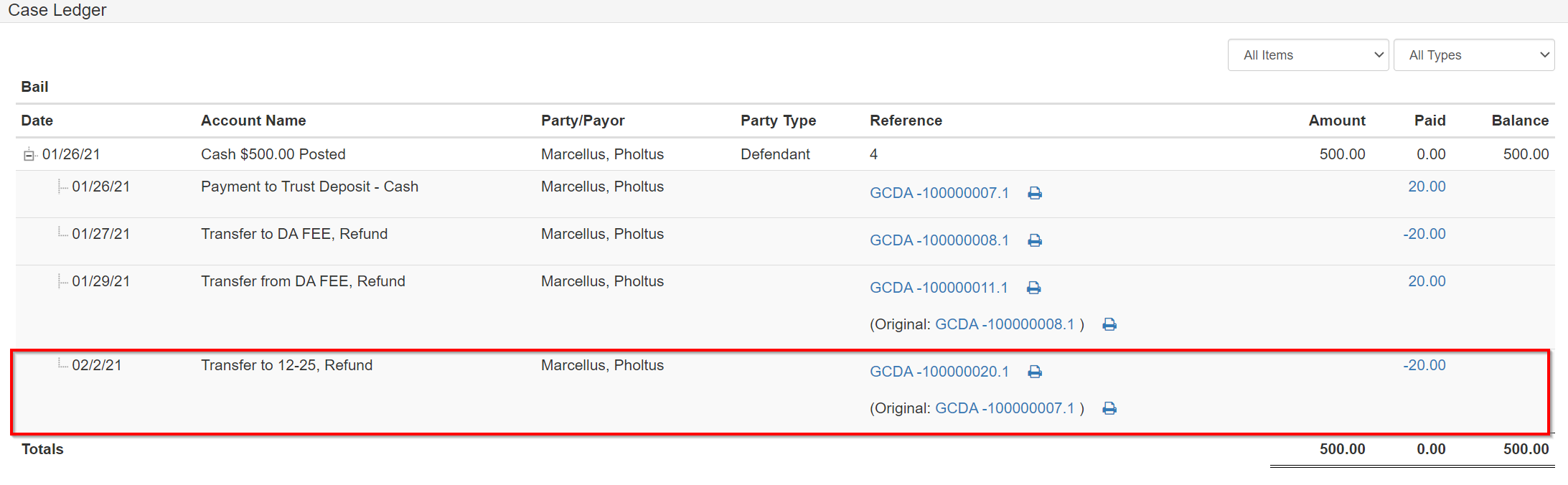 Transfer Complete Case to Case Source