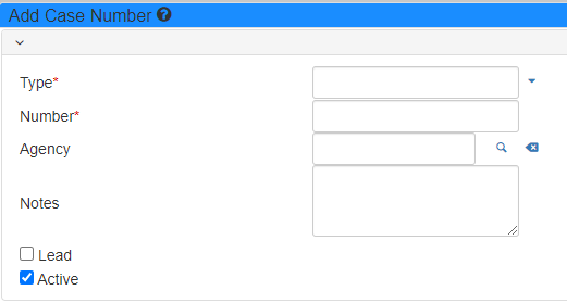 add case number form