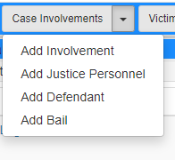 Case Involvement dropdown