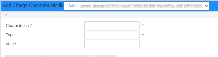Add Charge Characteristic form