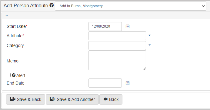 Add person attribute form