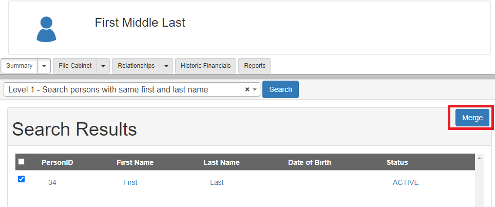 Merge Person Button