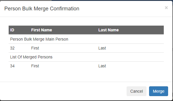 Merge Person Confirmation