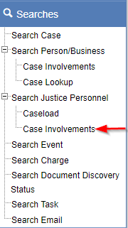 Search Justice Personnel Case Involvements navigation item