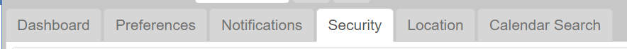 The Dashboard configuration Security tab